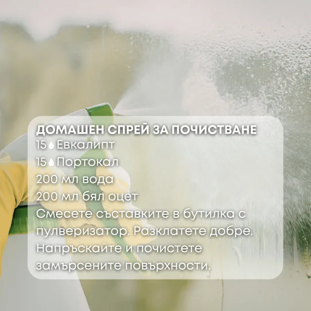 Био етерично масло Евкалипт спрей за почистване