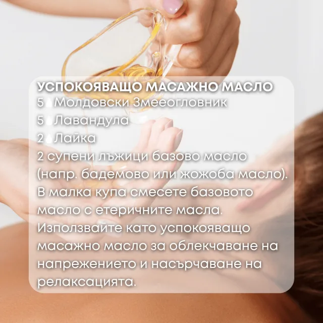 Био етерично масло Молдовски змееогловник масажно масло