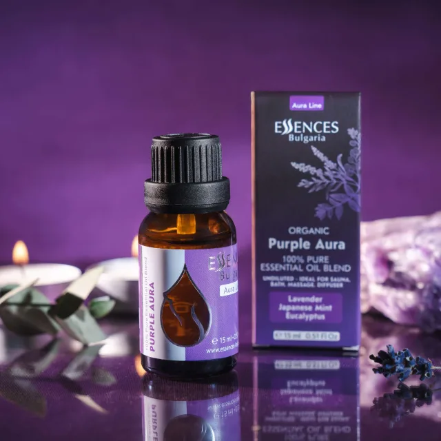 Purple aura essential oil blend box essences bulgaria