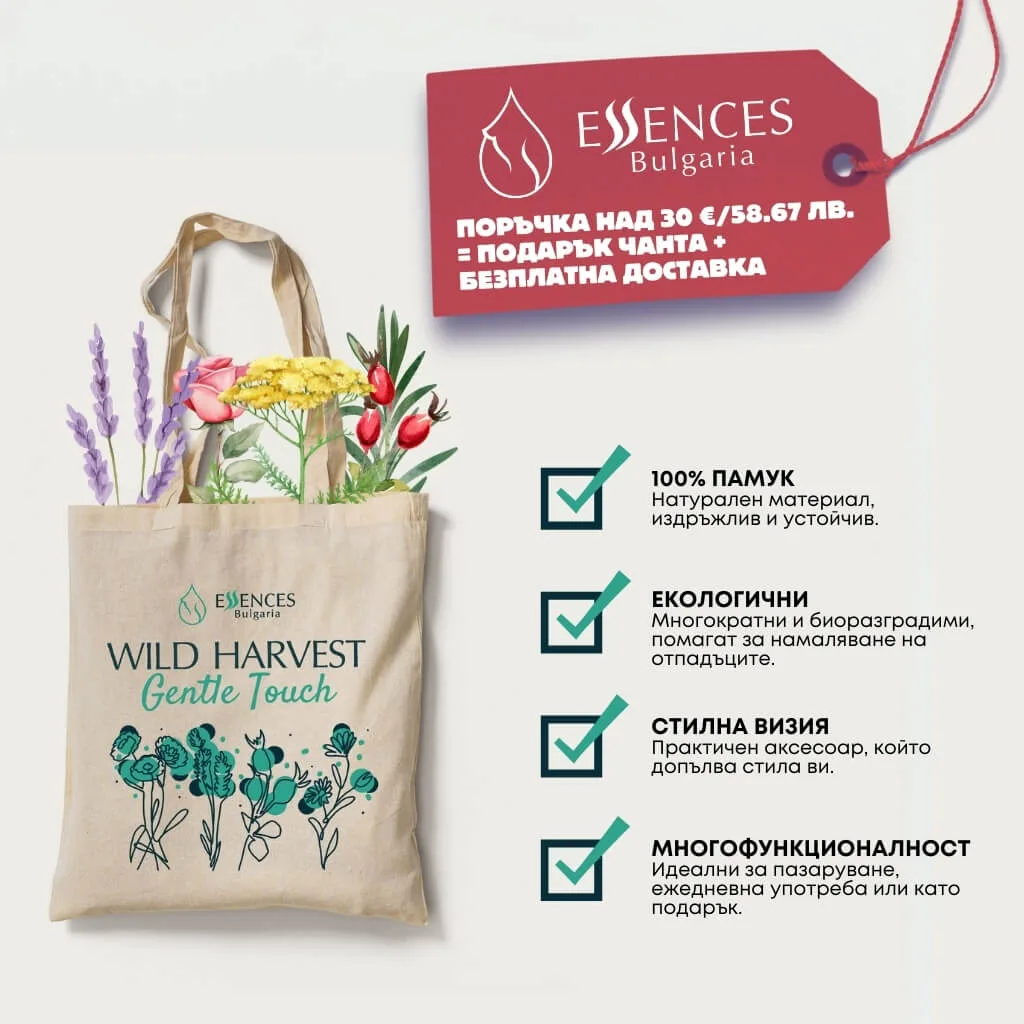 Безплатна доставка и чанта подарък при поръчки на 30 euro